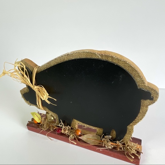 Rustic Farmhouse Pig Chalkboard Decor Table Accent - Picture 2 of 16